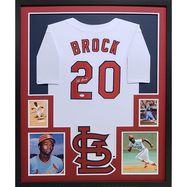 Lou Brock St. Louis Cardinals Autographed Signed Framed Jersey JSA