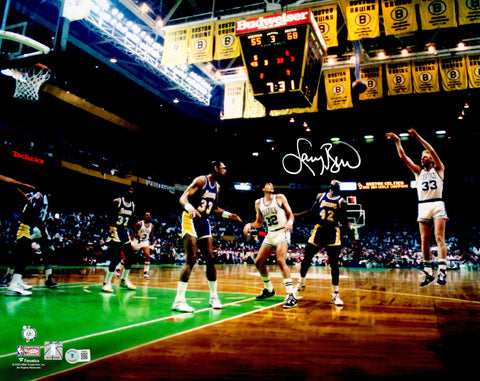 LARRY BIRD AUTOGRAPHED 16X20 PHOTO BOSTON CELTICS BECKETT BAS WITNESS 232711