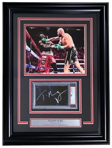 Tyson Fury Signed Framed Slabbed Boxing Cut Signature PSA/DNA