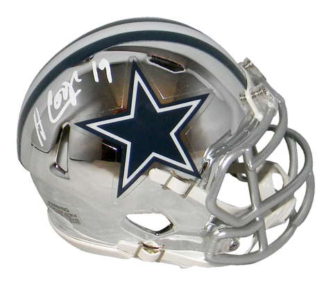 AMARI COOPER SIGNED AUTOGRAPHED DALLAS COWBOYS CHROME SPEED MINI HELMET JSA