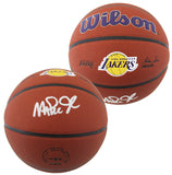 Lakers Magic Johnson Authentic Signed Wilson Logo Basketball BAS Witnessed