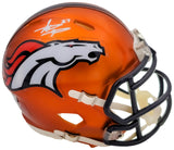 STEVE ATWATER AUTOGRAPHED BRONCOS FLASH ORANGE SPEED MINI HELMET BECKETT 203001