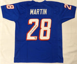 New England Patriots Curtis Martin Autographed Blue Jersey Beckett QR #BM37178