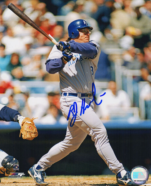 Bob Hamelin Signed Kansas City Royals Swinging Action 8x10 Photo (SCHWARTZ COA)