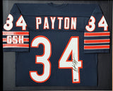 Bears Walter Payton Autographed Framed Blue Wilson Jersey Beckett #AB72735