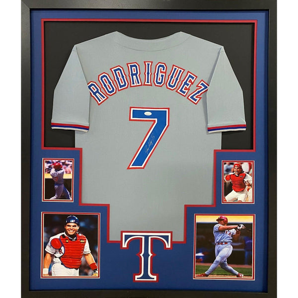 Ivan Rodriguez Autographed Signed Framed Texas Rangers Pudge Jersey JSA