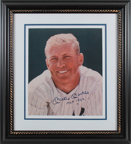 Yankees Mickey Mantle MVP 1962 Authentic Signed 11x14 Framed Photo BAS #AB76451