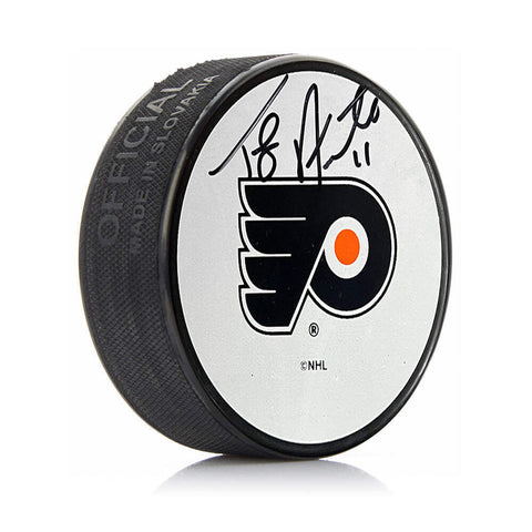 Tony Amonte Philadelphia Flyers Autographed Signed White Hockey Puck JSA PSA