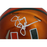 Jimmy Johnson Autographed Miami Hurricanes Speed Flash Mini Helmet Beckett 48639