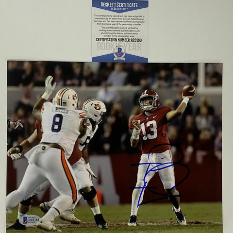 Autographed/Signed TUA TAGOVAILOA Alabama Crimson Tide 8x10 Photo Beckett COA #6