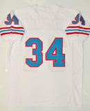 Earl Campbell Autographed White Pro Style Jersey With HOF- JSA W *Black