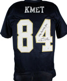 Cole Kmet Signed Blue College Style Jersey w/Vita Dulcedo Spes-Beckett W Holo