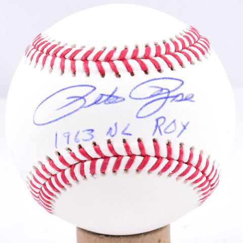 Pete Rose Autographed OML Baseball w/ 1963 NL ROY - Beckett W Hologram