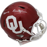 Barry Switzer Autographed/Signed Oklahoma Sooners Authentic Helmet Beckett 45769