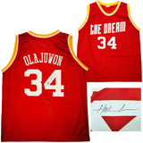 HOUSTON ROCKETS HAKEEM OLAJUWON AUTOGRAPHED RED JERSEY THE DREAM JSA 202338