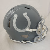 ANTHONY RICHARDSON SIGNED INDIANAPOLIS COLTS SLATE SPEED AUTHENTIC HELMET FAN QR