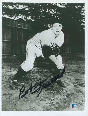 Pirates Bob Friend Authentic Signed 8x10 Black & White Photo BAS #AA48074