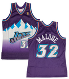 Karl Malone Autographed Utah Jazz M&N 1996 Purple Road Jersey Fanatics