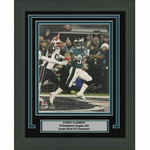 FRAMED Autographed/Signed COREY CLEMENT Super Bowl TD 16x20 Photo Beckett COA