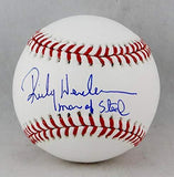 Rickey Henderson Autographed Rawlings OML Baseball w/ Man of Steal -JSA Auth