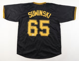 Jack Suwinski Signed Pittsburgh Pirates Throwback Jersey (PSA) 2022 Rookie O.F.