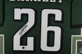 SAQUON BARKLEY (Eagles green SKYLINE) Signed Autographed Framed Jersey Beckett