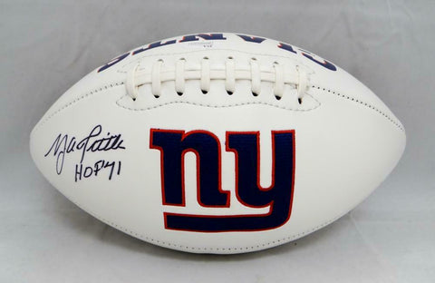 Y.A. Tittle Autographed New York Giants Logo Football with JSA Witnessed Auth