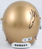 Cole Kmet Michael Mayer Signed Notre Dame Mini Helmet-Beckett W Hologram *Black