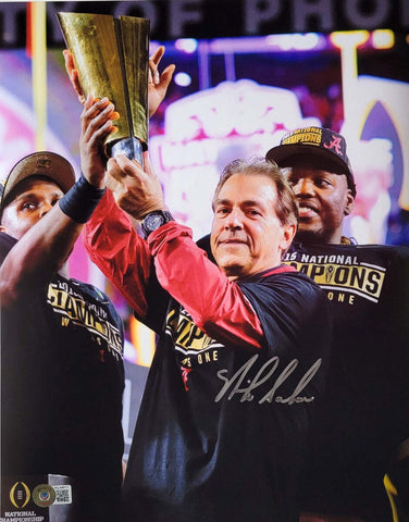 Nick Saban Signed Alabama Crimson Tide National Champion 8X10 Photo Beckett