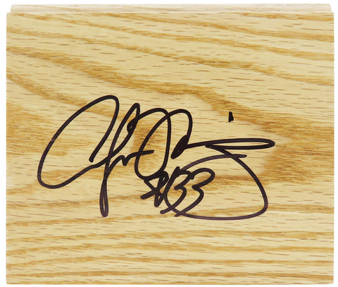 Alonzo Mourning Signed 5x6 Wood Floor Piece - (SCHWARTZ SPORTS COA)