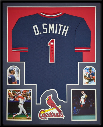 FRAMED ST LOUIS CARDINALS OZZIE SMITH AUTOGRAPHED JERSEY FANATICS HOLOGRAM