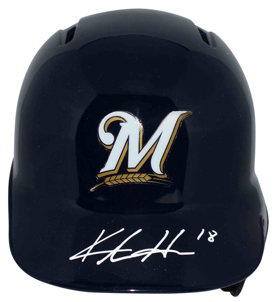 KESTON HIURA AUTOGRAPHED MILWAUKEE BREWERS FULL SIZE BASEBALL BATTING HELMET