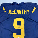 Autographed/Signed J.J. JJ McCarthy Michigan Blue College Jersey Beckett BAS COA