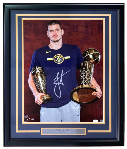 Nikola Jokic Signed Framed 16x20 Denver Nuggets Photo JSA