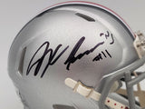 JAXON SMITH-NJIGBA AUTOGRAPHED OHIO STATE SILVER MINI HELMET BECKETT QR 203466