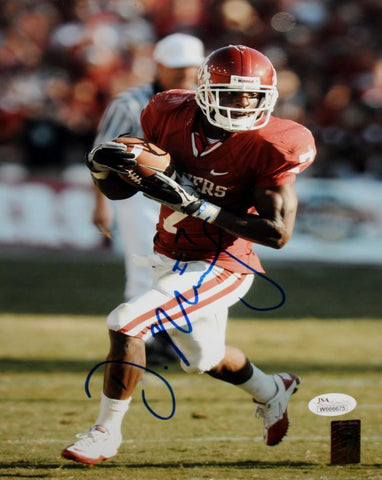 DeMarco Murray Autographed 8x10 Oklahoma Sooners Running Photo- JSA W Auth *blue