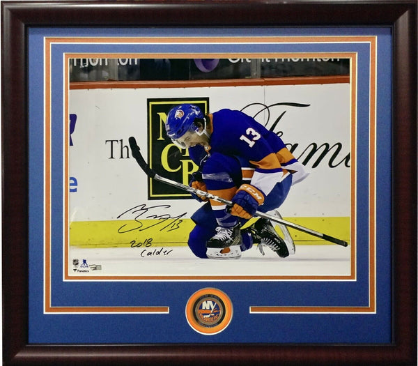 Mathew Barzal signed 16x20 photo Framed ins 2018 Calder Autograph Fanatics COA