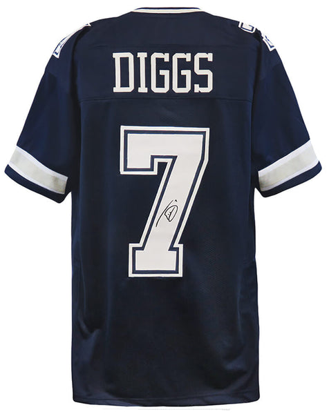 Trevon Diggs (COWBOYS) Signed Navy Custom Football Jersey -(SCHWARTZ SPORTS COA)