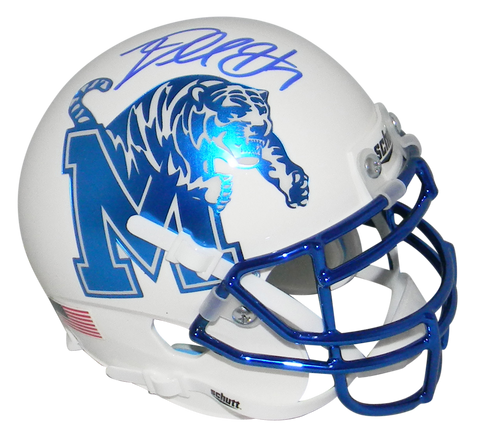 DARRELL HENDERSON JR SIGNED AUTOGRAPHED MEMPHIS TIGERS WHITE MINI HELMET BECKETT