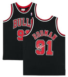 Dennis Rodman Autographed Chicago Bulls Black Mitchell & Ness Jersey Fanatics