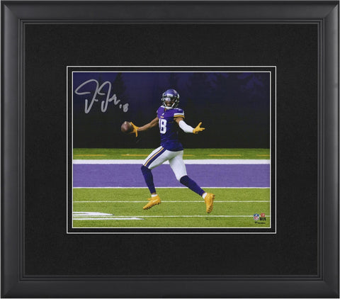 Justin Jefferson Autographed Vikings Framed 16x20 Stretched Canvas