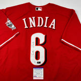 Autographed/Signed Jonathan India Cincinnati Red Baseball Jersey JSA COA