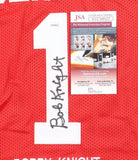 Bob Knight Signed Indiana Hoosiers Career Stat Jersey (JSA COA) "The General"