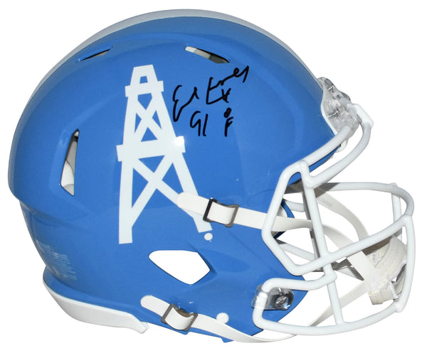 EARL CAMPBELL AUTOGRAPHED HOUSTON OILERS BLUE AUTHENTIC SPEED HELMET BECKETT