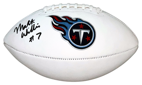 MALIK WILLIS SIGNED AUTOGRAPHED TENNESSEE TITANS WHITE LOGO FOOTBALL BECKETT