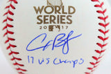 Alex Bregman Autographed Rawlings OML 2017 WS Baseball w/insc.- Beckett W Holo