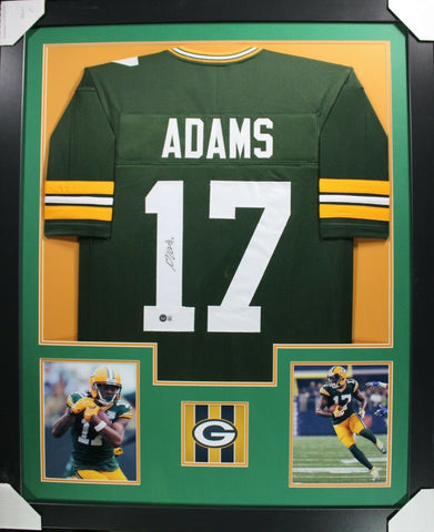 DAVANTE ADAMS (Packers green TOWER) Signed Autographed Framed Jersey Beckett