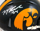 TJ Hockenson Autographed Iowa Hawkeyes Speed Mini Helmet- Beckett W Holo *Silver