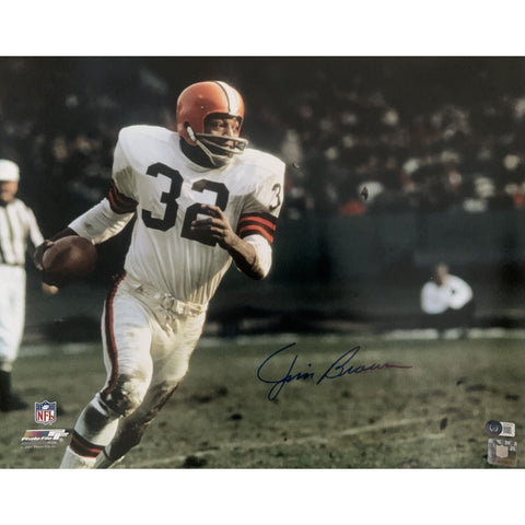 Jim Brown Autographed/Signed Cleveland Browns 16x20 Photo Beckett 48944