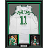 Framed Autographed/Signed Payton Pritchard 35x39 Boston White Jersey JSA COA